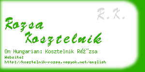 rozsa kosztelnik business card